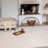 Tapis haut de gamme en laine motif floral beige ambiance globale