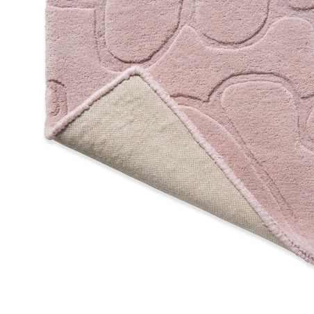 Tapis haut de gamme en laine motif floral rose dessous Tapis haut de gamme en laine motif floral rose dessous