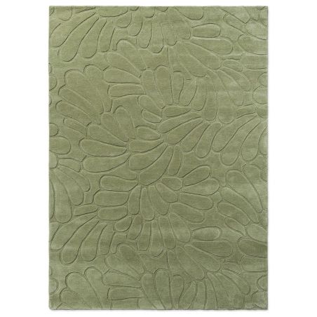 Tapis haut de gamme en laine motif floral vert Tapis haut de gamme en laine motif floral vert