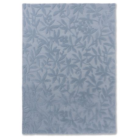 Tapis haut de gamme en laine motif végétal bleu Tapis haut de gamme en laine motif végétal bleu