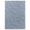 Tapis haut de gamme en laine motif végétal bleu
