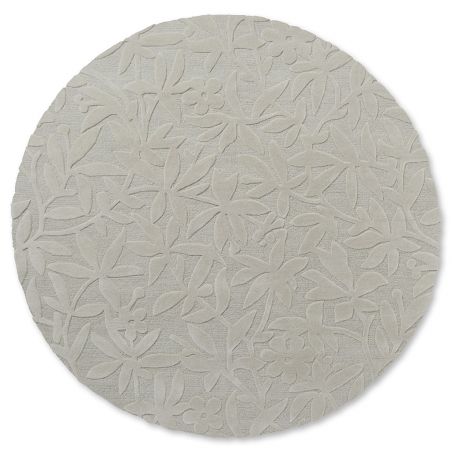 Tapis haut de gamme en laine motif végétal gris Tapis haut de gamme en laine motif végétal gris