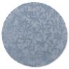 Tapis haut de gamme en laine motif végétal bleu