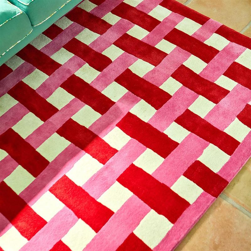 Tapis haut de gamme en pure laine Basket Weave Harlequin detail couleurs