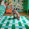 Tapis haut de gamme en pure laine Basket Weave vert Harlequin ambiance
