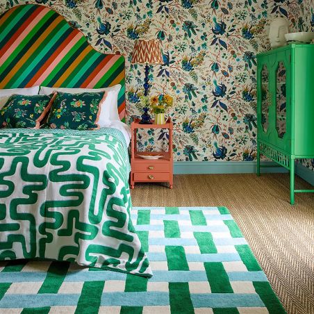 Tapis haut de gamme en pure laine Basket Weave vert Harlequin ambiance 2 Tapis haut de gamme en pure laine Basket Weave vert Harlequin ambiance 2