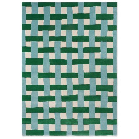Tapis haut de gamme en pure laine Basket Weave vert Harlequin Tapis haut de gamme en pure laine Basket Weave vert Harlequin