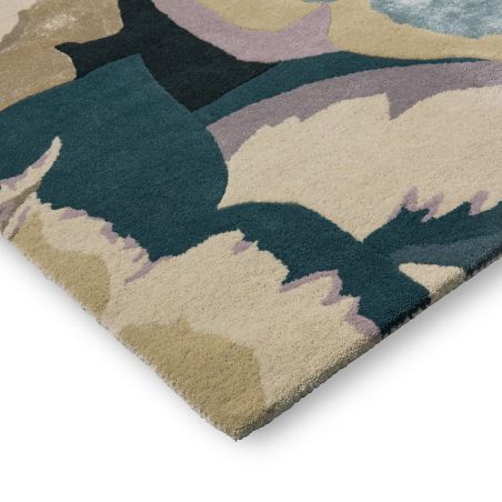 Tapis haut de gamme en laine et viscose Calathea pastel Harlequin detail angle Tapis haut de gamme en laine et viscose Calathea pastel Harlequin detail angle