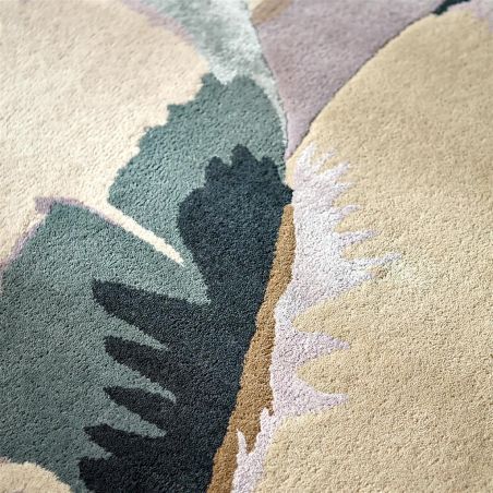 Tapis haut de gamme en laine et viscose Calathea pastel Harlequin detail couleur Tapis haut de gamme en laine et viscose Calathea pastel Harlequin detail couleur