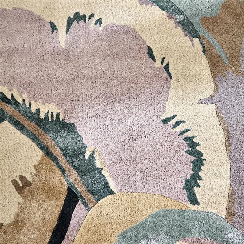 Tapis haut de gamme en laine et viscose Calathea pastel Harlequin detail viscose