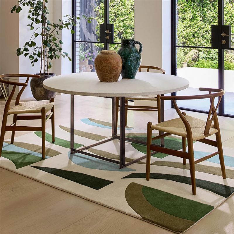 Tapis haut de gamme en laine Torillo vert Harlequin ambiance