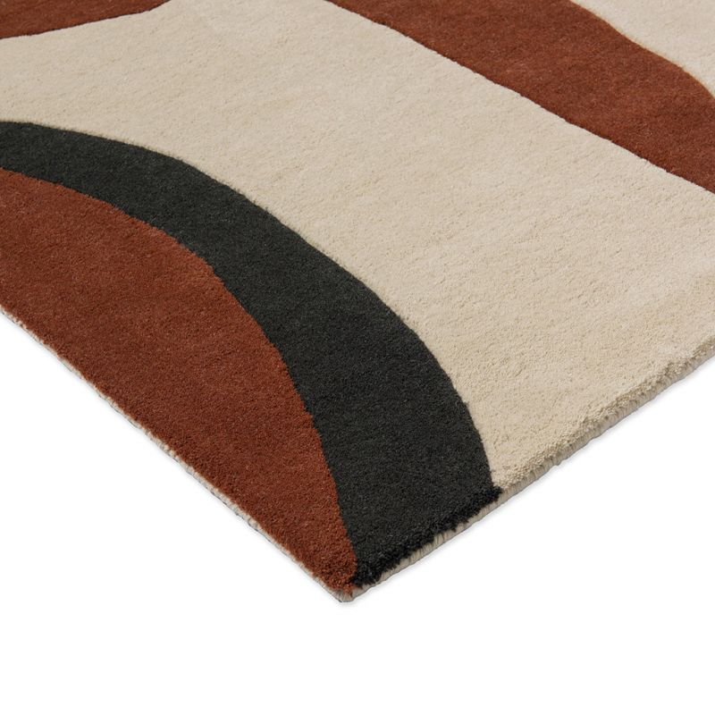 Tapis haut de gamme en laine Torillo brun Harlequin detail angle