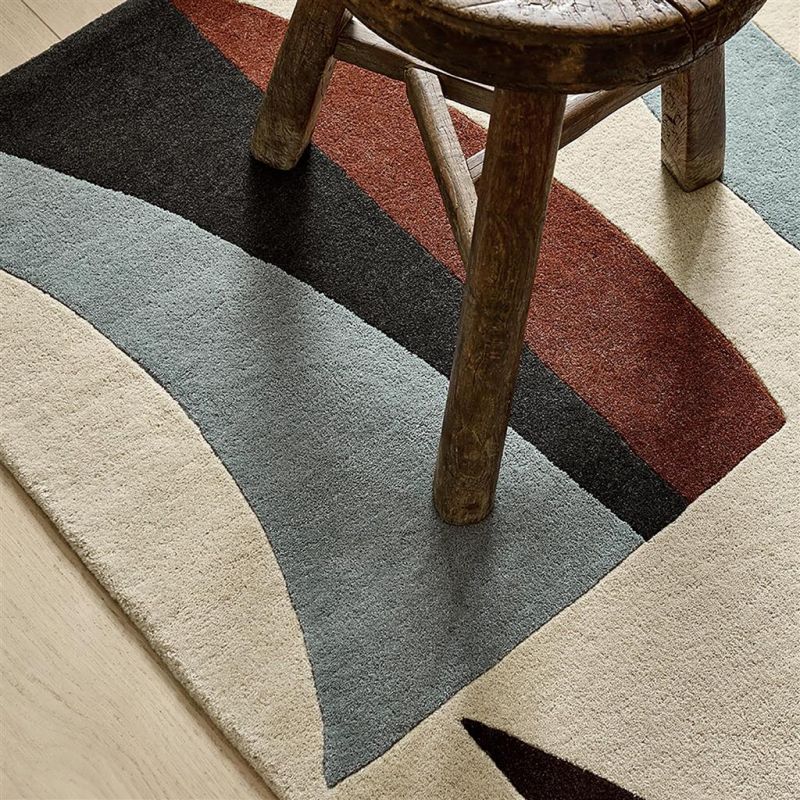 Tapis haut de gamme en laine Torillo brun Harlequin détail couleur