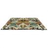 Tapis haut de gamme en laine et viscose Melora multicolore Harlequin détail à plat