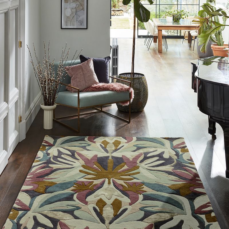 Tapis haut de gamme en laine et viscose Melora multicolore Harlequin ambiance