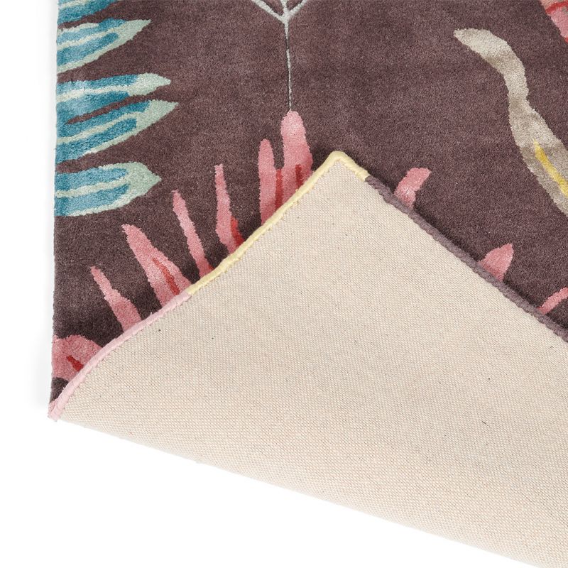 Tapis haut de gamme en laine et viscose Yasuni multicolore Harlequin détail revetement