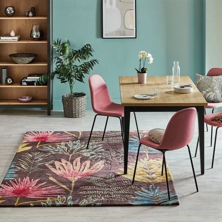 Tapis haut de gamme en laine et viscose Yasuni multicolore Harlequin ambiance Tapis haut de gamme en laine et viscose Yasuni multicolore Harlequin ambiance