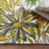 Tapis haut de gamme en laine et viscose Floreale jaune Harlequin détail couleurs