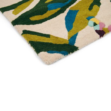 Tapis haut de gamme en laine et viscose Floreale Fuchsia Harlequin angle Tapis haut de gamme en laine et viscose Floreale Fuchsia Harlequin angle