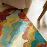 Tapis haut de gamme en laine et viscose Foresta multicolore Harlequin détail matiere