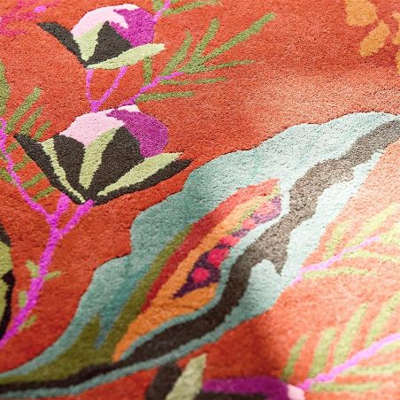Tapis haut de gamme en laine et viscose Wonderland Orange Harlequin détail couleurs Tapis haut de gamme en laine et viscose Wonderland Orange Harlequin détail couleurs