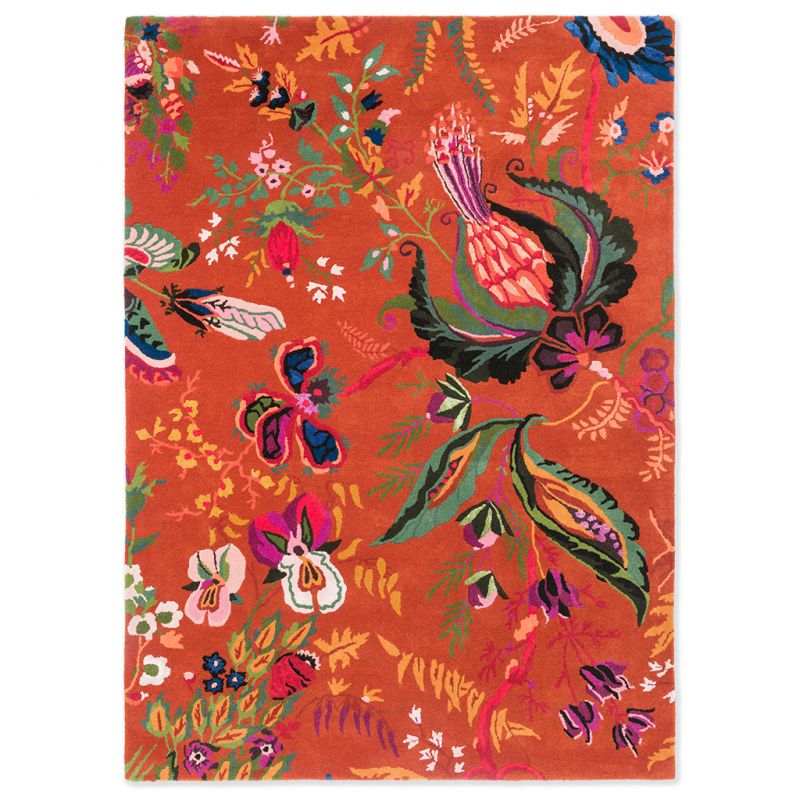 Tapis haut de gamme en laine et viscose Wonderland Orange Harlequin