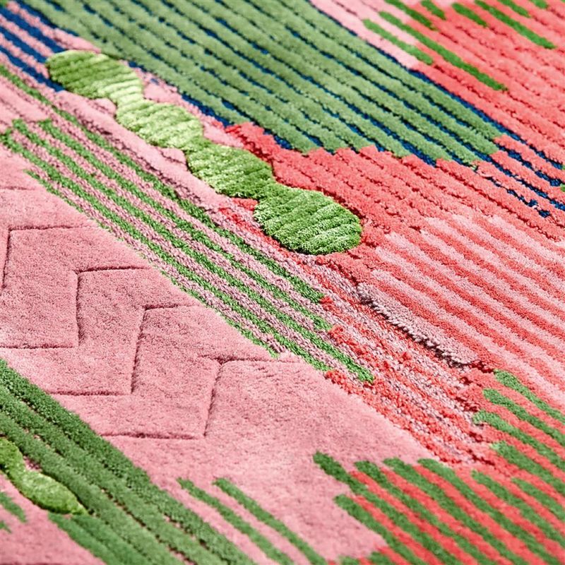 Tapis haut de gamme en laine et viscoseWilderness vert multi Harlequin focus viscose