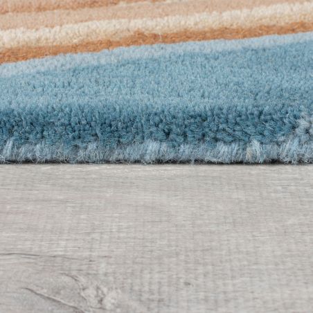 Tapis de salon laine bleu multicolore Abstract Flow Tapis de salon laine bleu multicolore Abstract Flow