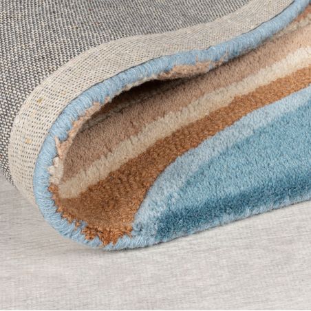 Tapis de salon laine bleu multicolore Abstract Flow Tapis de salon laine bleu multicolore Abstract Flow