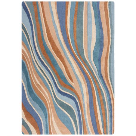 Tapis de salon laine bleu multicolore Abstract Flow Tapis de salon laine bleu multicolore Abstract Flow