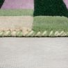 Tapis de salon laine vert et violet Kai Wool Border