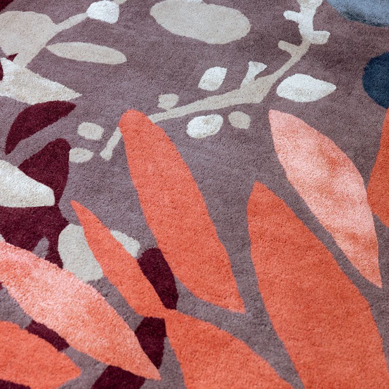 Tapis de salon moderne en laine multicolore Estella Submarine