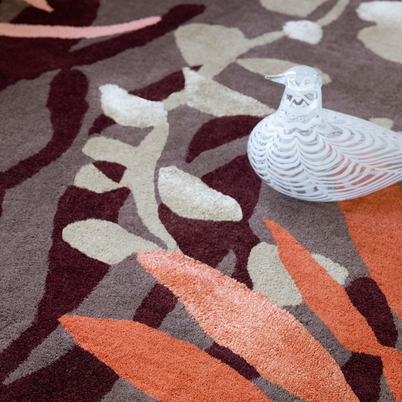 Tapis de salon moderne en laine multicolore Estella Submarine