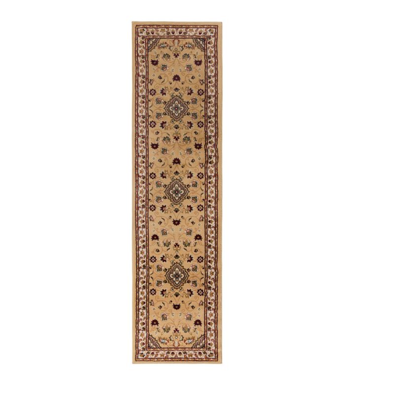 Tapis de couloir à motifs persans beige Sherborne