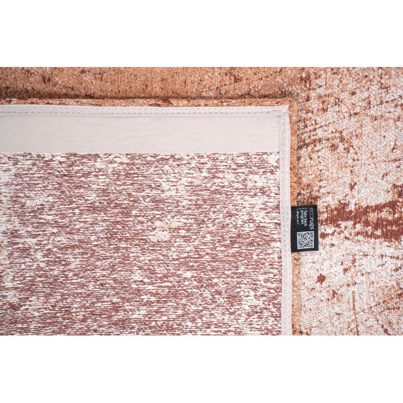 Tapis de Salon Design rectangulaire haut de gamme Tandoorie rouille détail etiquette