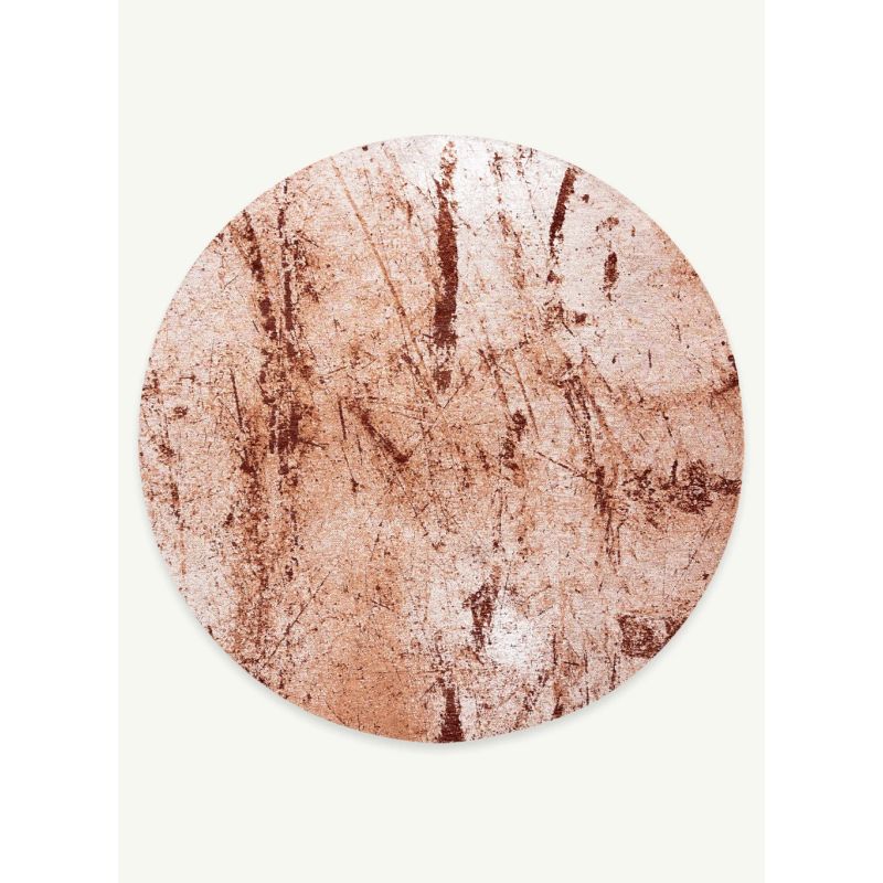 Tapis de Salon Design rectangulaire haut de gamme Tandoorie rouille rond