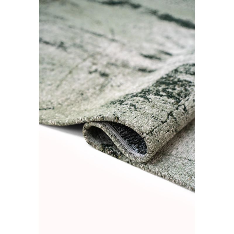 Tapis de Salon Design rectangulaire haut de gamme Alpine gris détail surjet