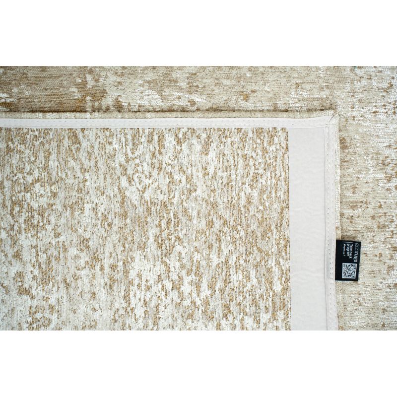 Tapis de Salon rectangulaire haut de gamme Virgin Land Mercury beige détail étiquette