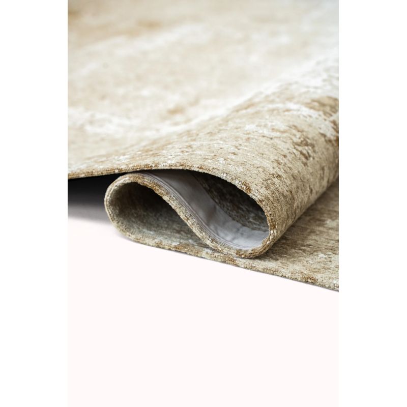Tapis de Salon rectangulaire haut de gamme Virgin Land Mercury beige détail matiere