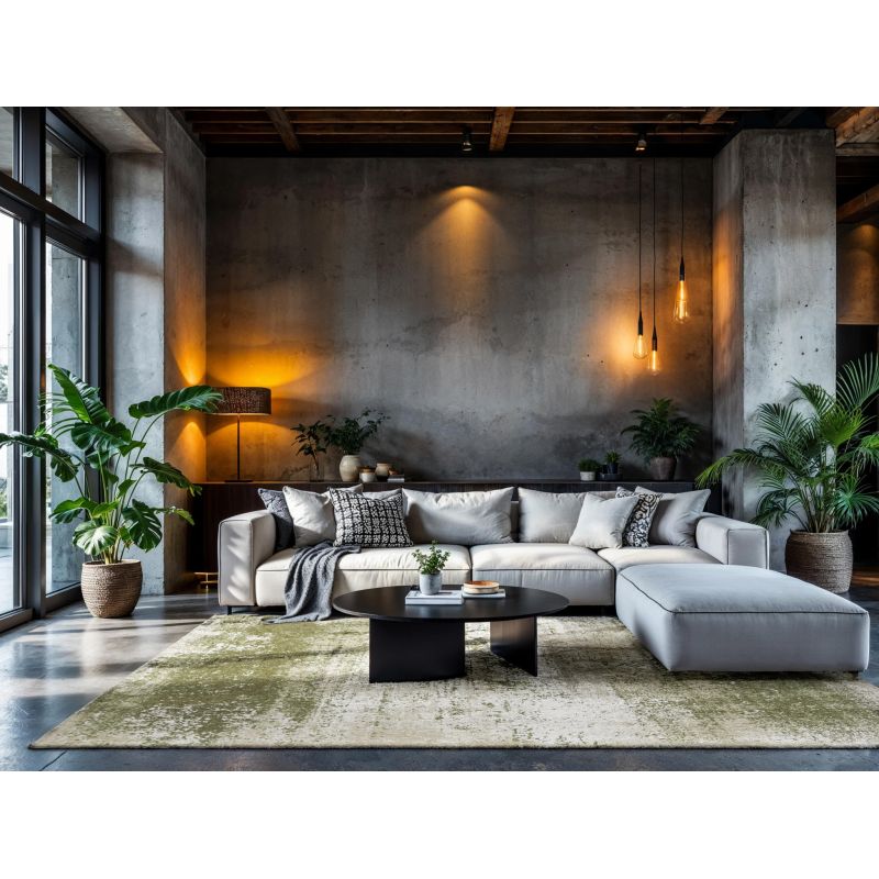 Tapis de Salon rectangulaire haut de gamme Virgin Land Uranus vert ambiance