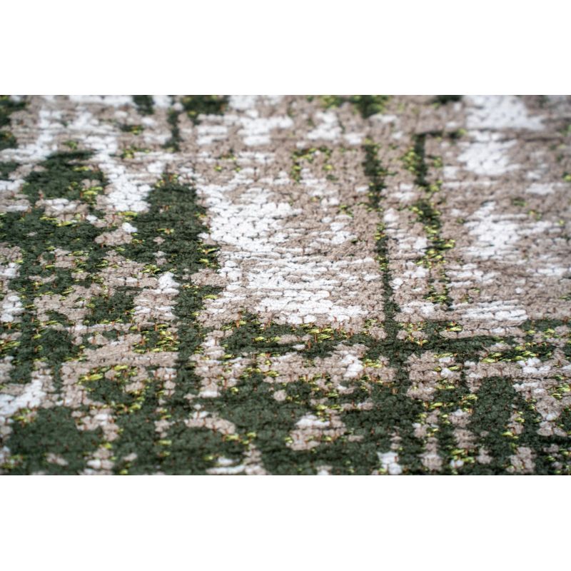 Tapis Design rectangulaire Mad Men Griff Gris et vert détail matiere