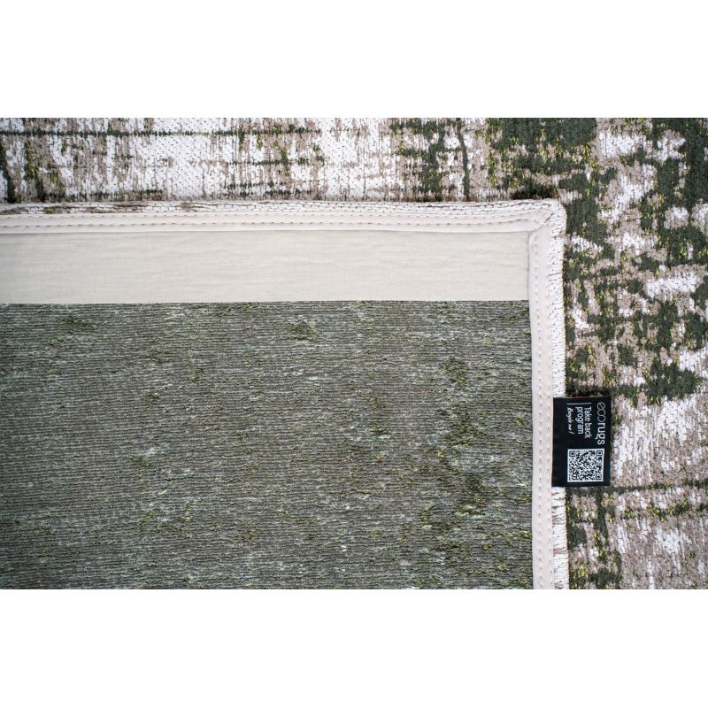 Tapis Design rectangulaire Mad Men Griff Gris et vert détail revetement