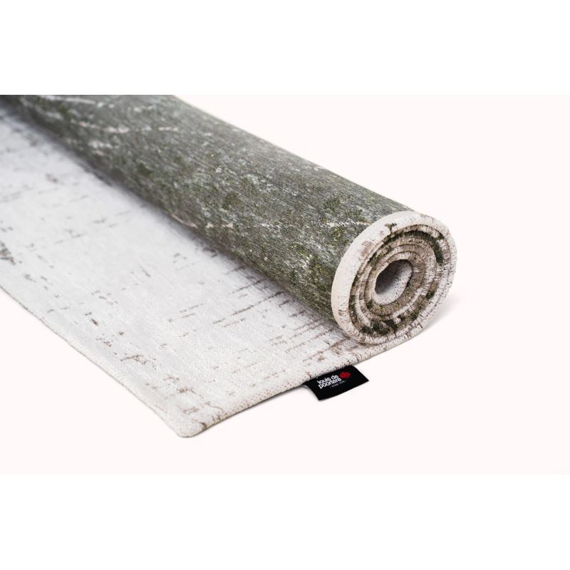 Tapis Design rectangulaire Mad Men Griff Gris et vert détail étiquette