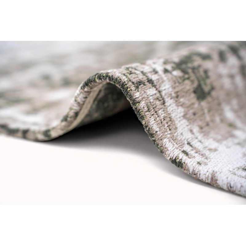 Tapis Design rectangulaire Mad Men Griff Gris et vert détail surjet