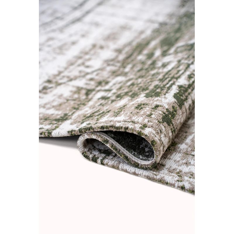 Tapis Design rectangulaire Mad Men Griff Gris et vert détail couleur