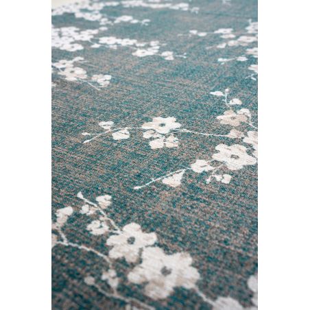 Tapis rond classique en PET Sakura Lake Blue détail couleur Tapis rond classique en PET Sakura Lake Blue détail couleur