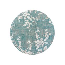Tapis rond classique en PET Sakura Lake Blue