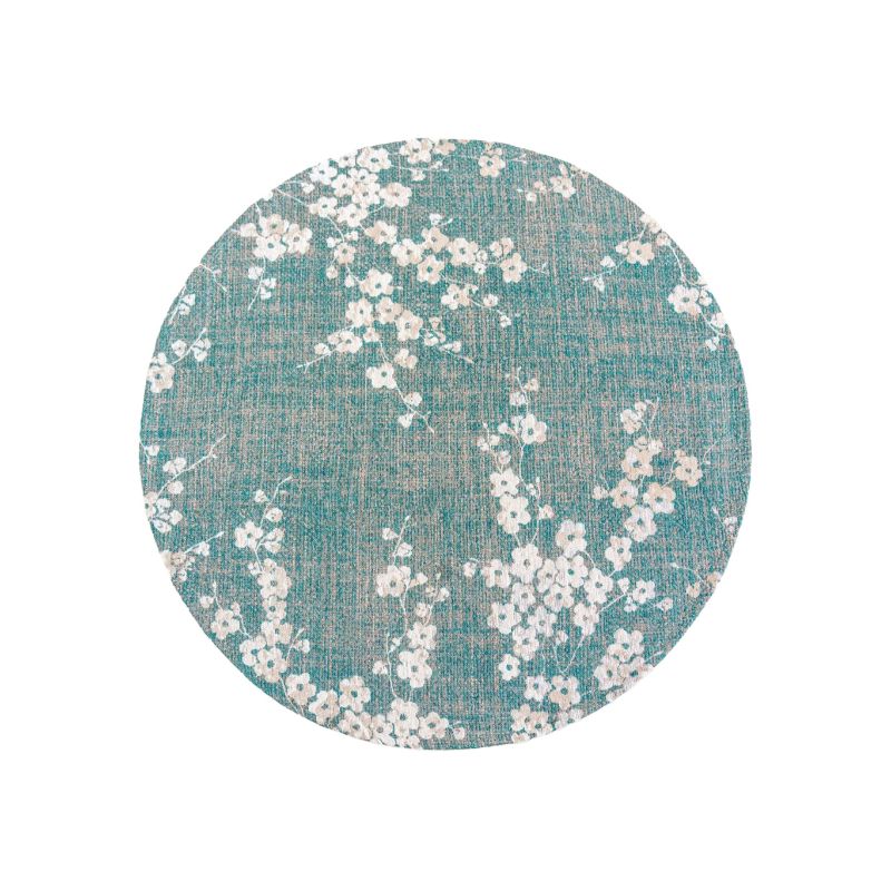 Tapis rond classique en PET Sakura Lake Blue