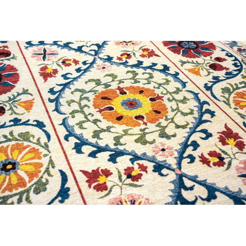 Tapis de salon Suzani Origine multi détail couleur