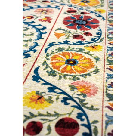 Tapis de salon Suzani Origine multi détail motifs Tapis de salon Suzani Origine multi détail motifs